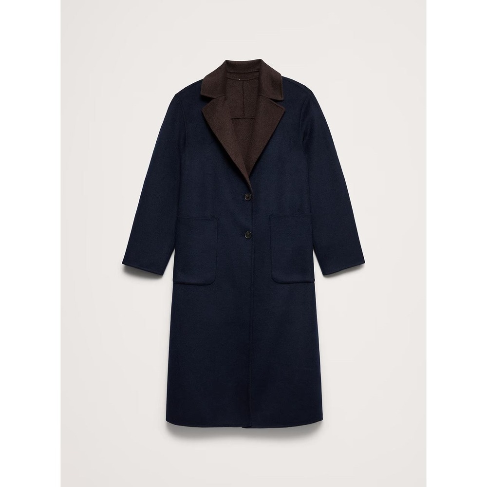 Banana Republic Reversible Double-Faced Top Coat In Navy & Plum New With Tags